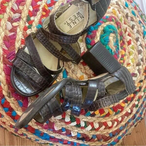 Nine West Y2K snakeskin  strapped sandals